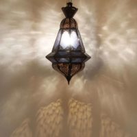 Marocká závesná lampa Houta modrá 1