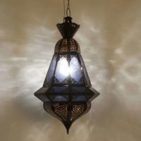 Marocká závesná lampa Houta modrá