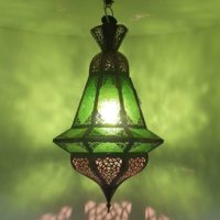 Marocká závesná lampa Houta zelená