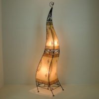 Orientálna rohová lampa Ibis 150cm (biela)