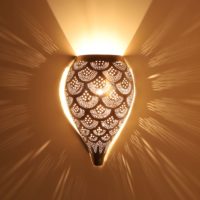Marocká strieborná nástenná lampa Farid 1