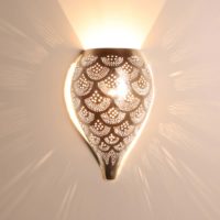 Marocká strieborná nástenná lampa Farid 2