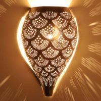 Marocká strieborná nástenná lampa Farid