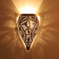 Marocká strieborná nástenná lampa Matin 1