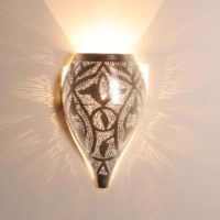 Marocká strieborná nástenná lampa Matin 2
