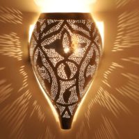 Marocká strieborná nástenná lampa Matin