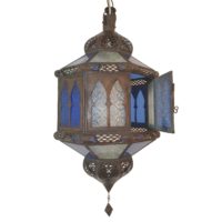 Orientálna lampa Biban Trombia modro-biela 2