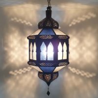 Orientálna lampa Biban Trombia modro-biela