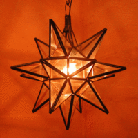 Orientálna závesná lampa Nasima veľká (transparentná)